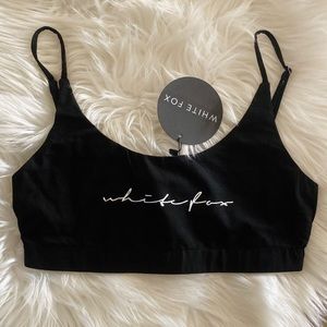 NEW white fox cropped logo tank top